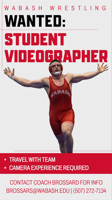 Wanted: Videographer for Wabash Wrestling